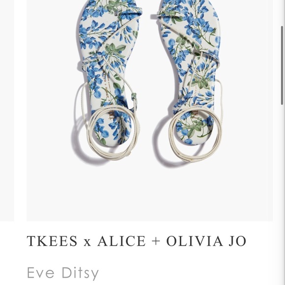 Alice + Olivia x Tkees Jo Ankle Tie Sandals Eve Ditsy Size 8 - Picture 2 of 8